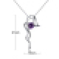 Women′s Temperament 925 Sterling Silver Purple Crytal Pendant Necklace